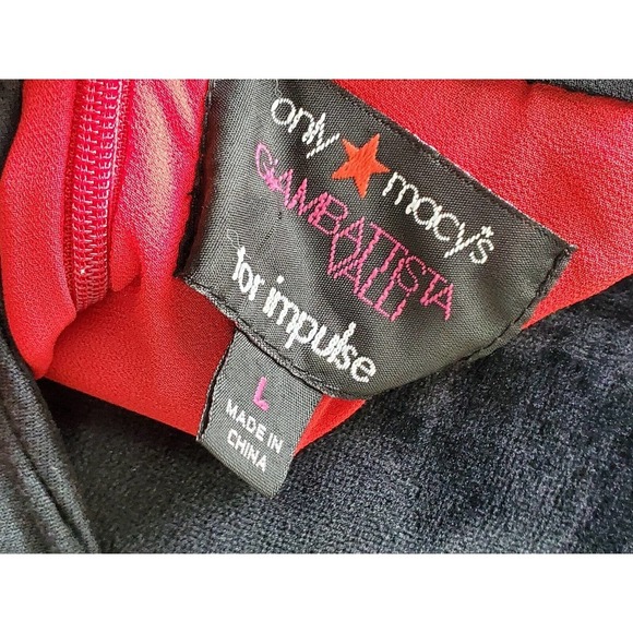 Gambatista Valli Red Floral Polyester Round Neck Sleeveless Knee Length Dress L - Picture 8 of 11